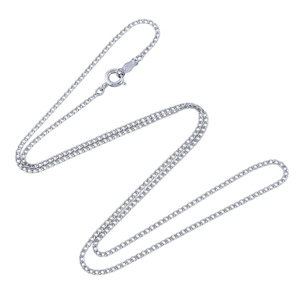 Vintage Sterling Silver 925 Curb Link Chain Necklace 17.5"